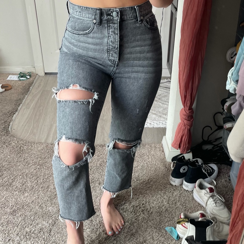 Bdg urban outfitters distressed grey jeans